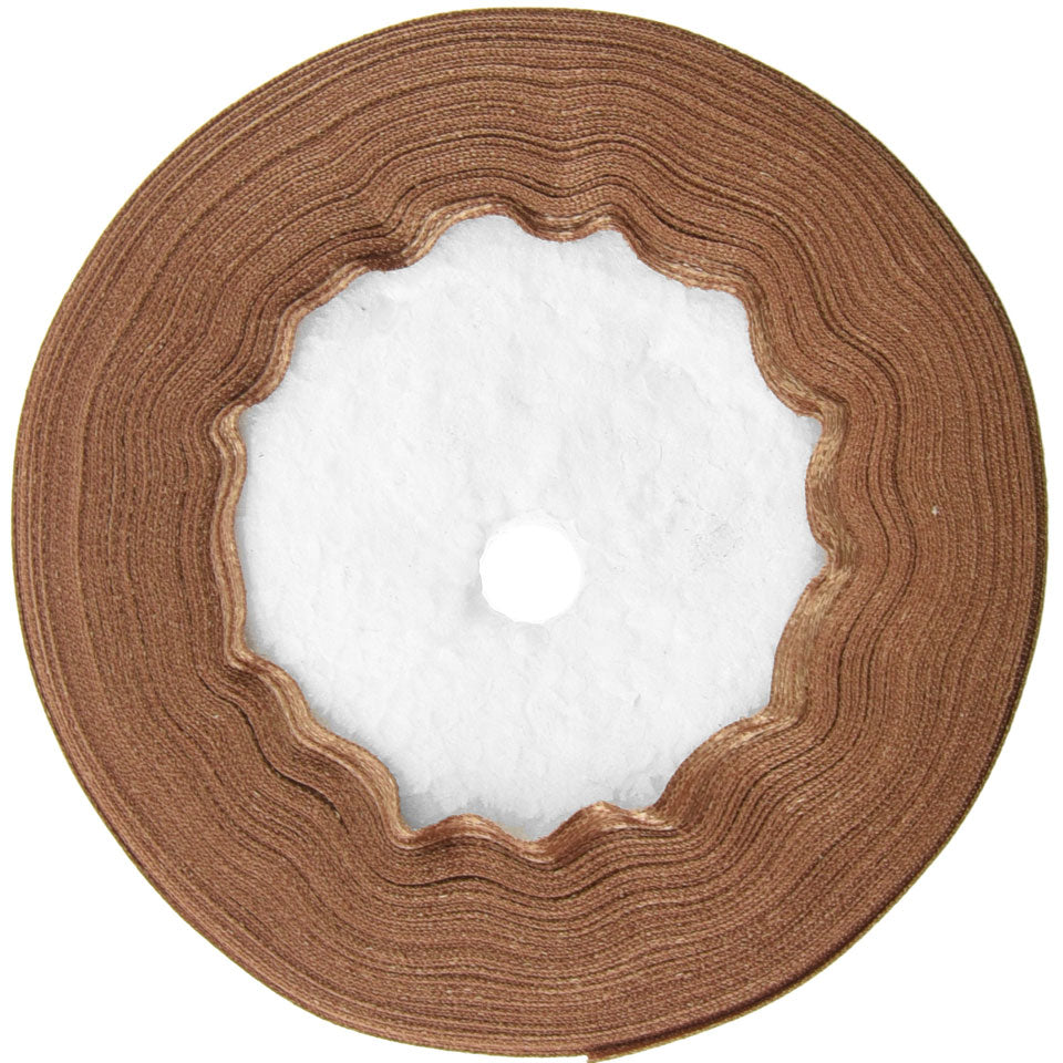 10mm Light Brown Single Sided Satin Ribbon