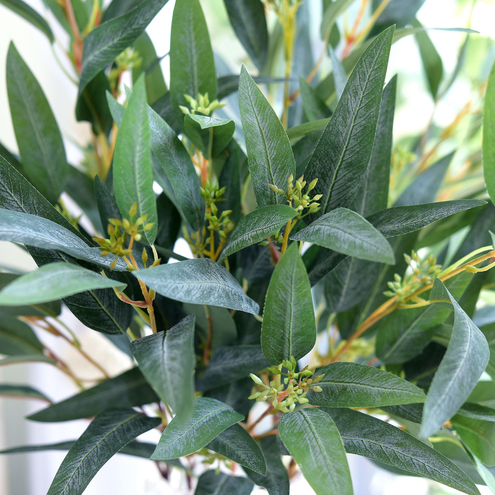 FiveSeasonStuff 33.8" Long Stem Seeded Willow Eucalyptus Artificial Greenery Fillers 6 Bunches