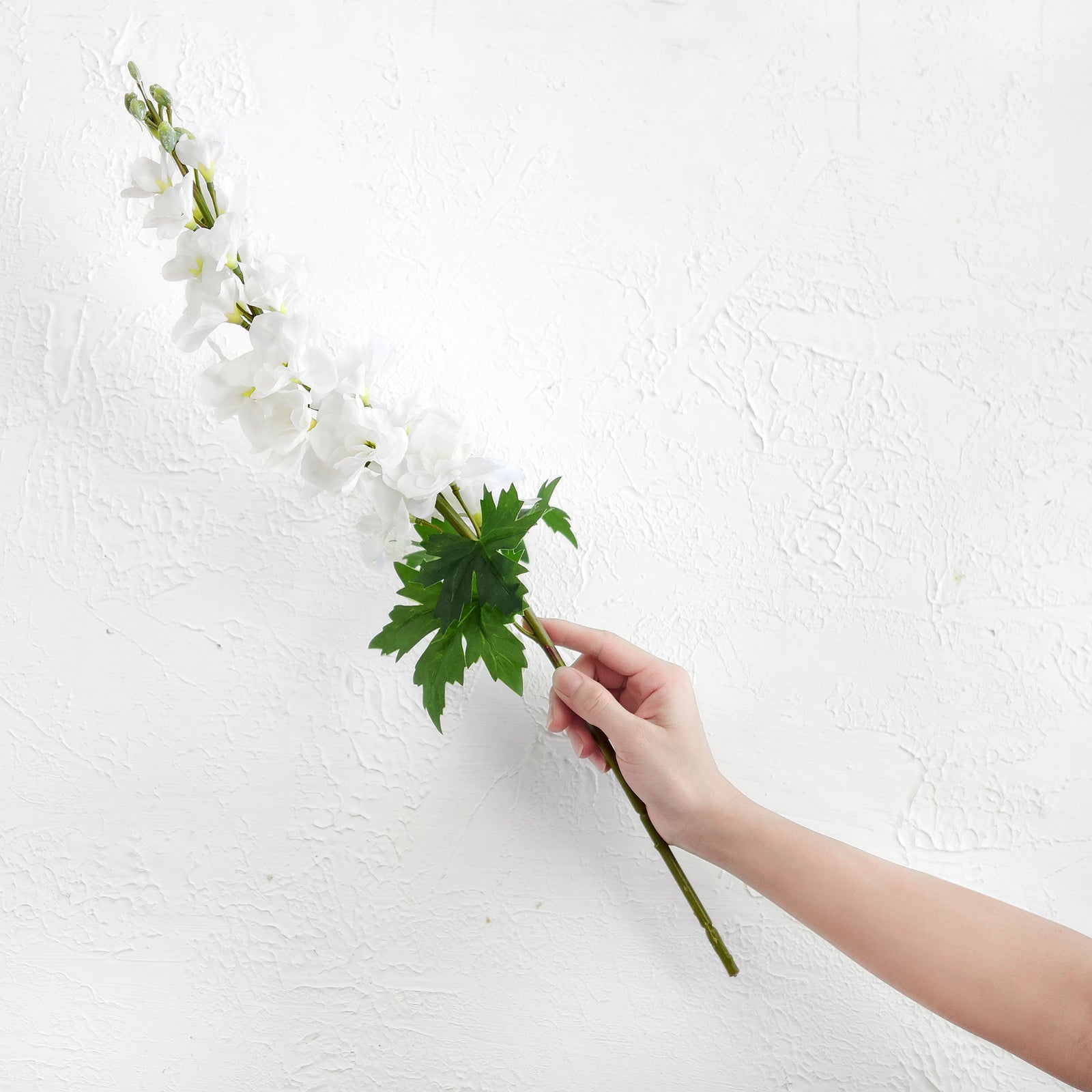 Real Touch Delphinium White Artificial Flowers, Wildflower Arrangements 6 Stems