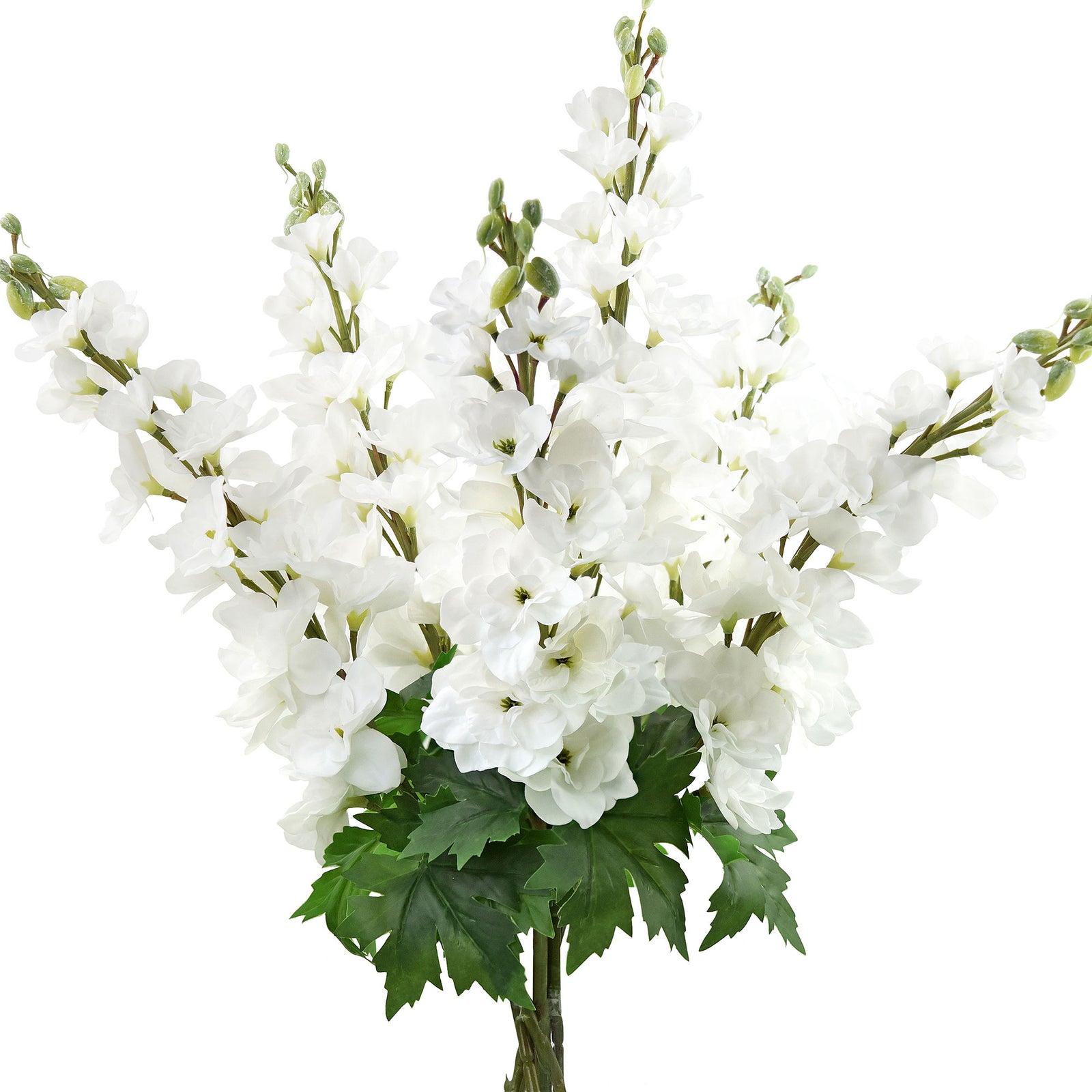 Real Touch Delphinium White Artificial Flowers, Wildflower Arrangements 6 Stems