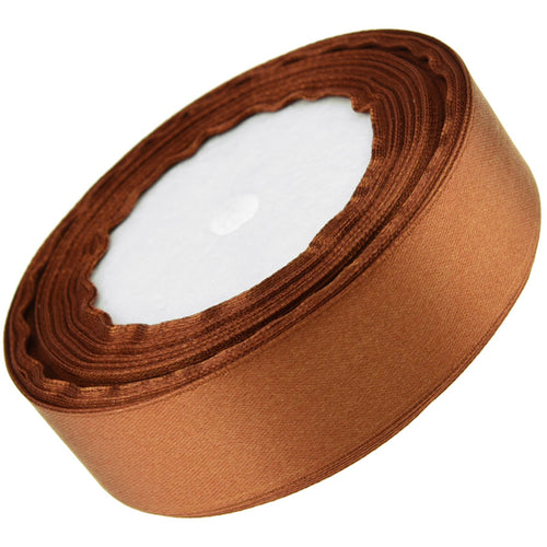 20mm Brown Single Sided Satin Ribbon