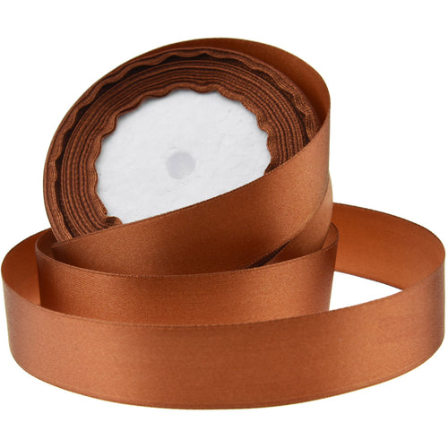25mm Brown Single Sided Satin Ribbon