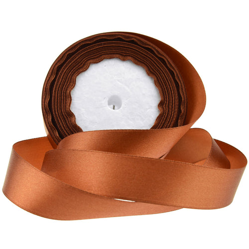 25mm Brown Single Sided Satin Ribbon