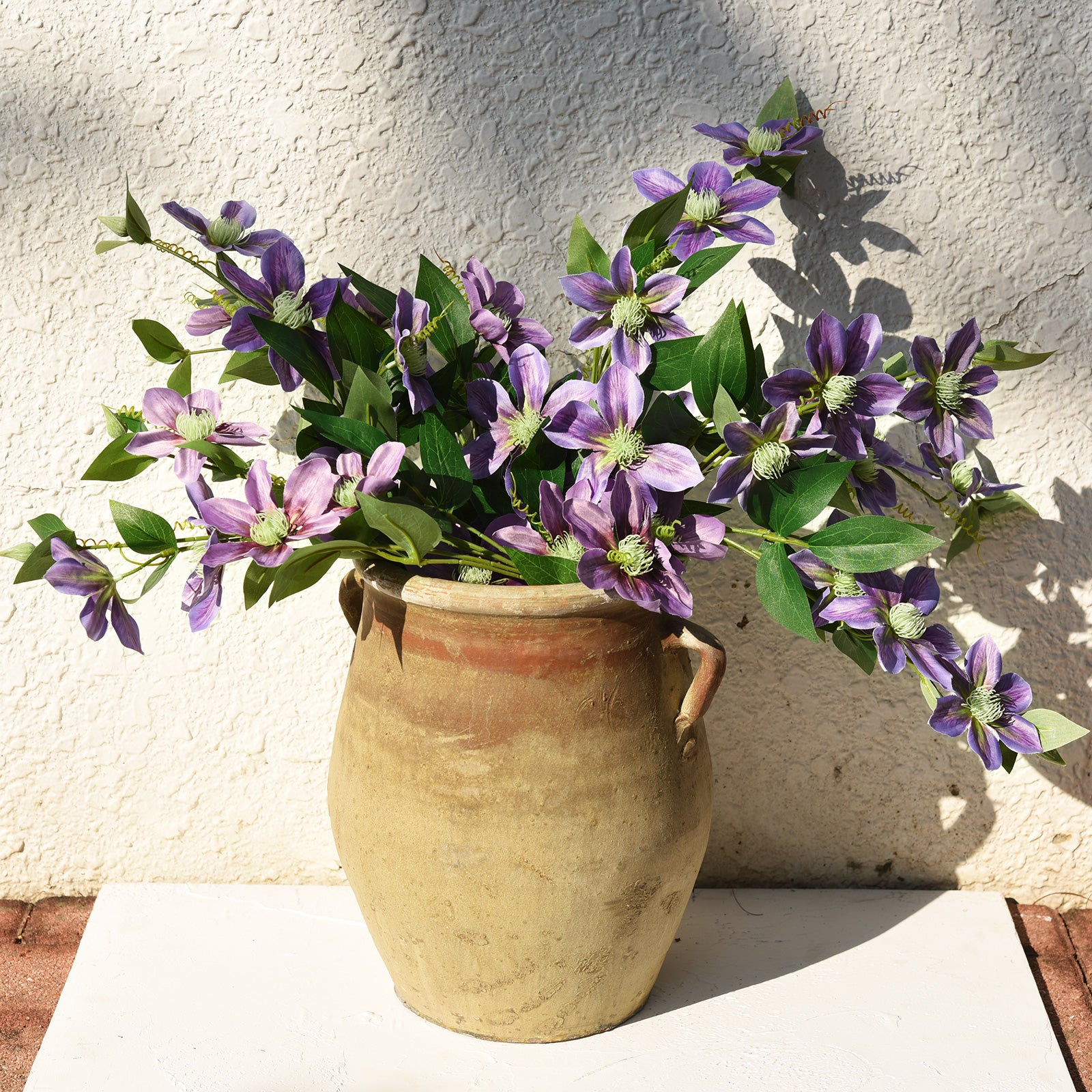 FiveSeasonStuff 6 Stems Artificial Plant Clematis Flowers Vine Kitchen Garden Party Decoration (Blue Violet)