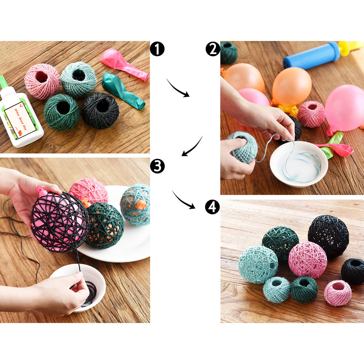 3-Pack of Natural Jute Twine Hemp Rope (98 Yards) Pink