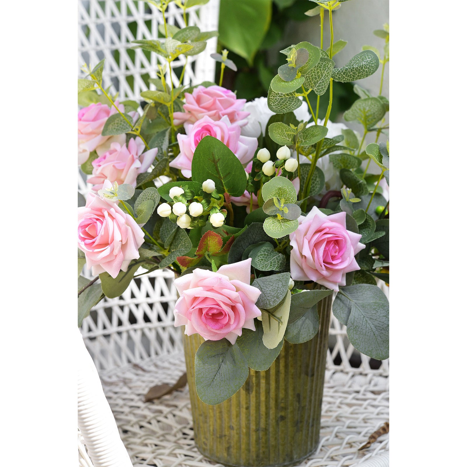 FiveSeasonStuff Pale Violet Pink Roses Artificial Flowers Bridal, Home Décor, Adds a Luxurious Touch (12 Stems)