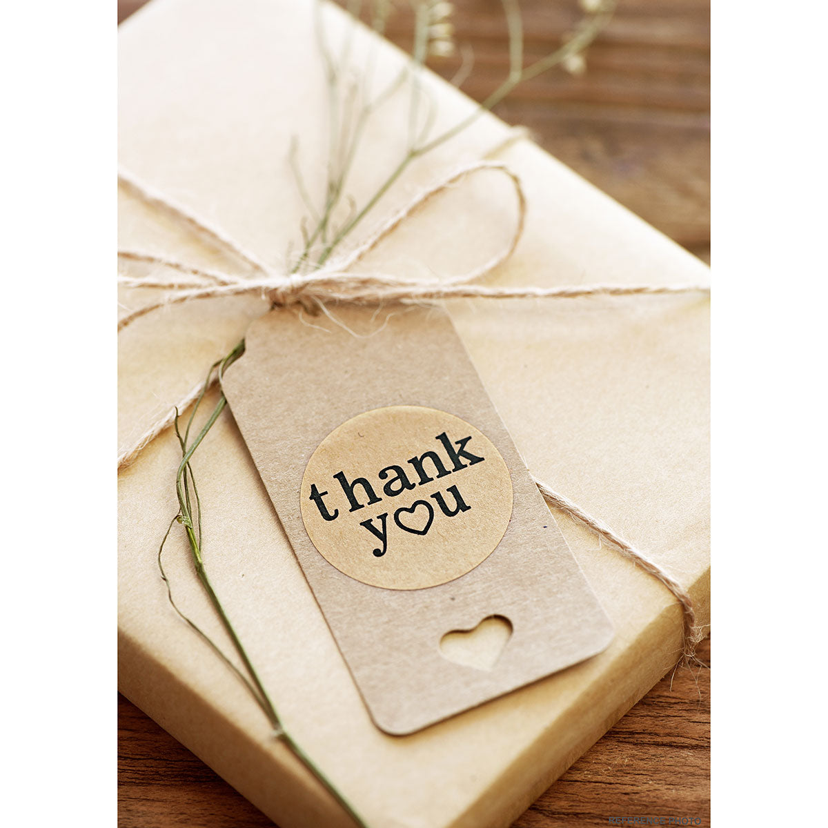 Round Shape Kraft Paper Thank You Stickers 500 Pieces