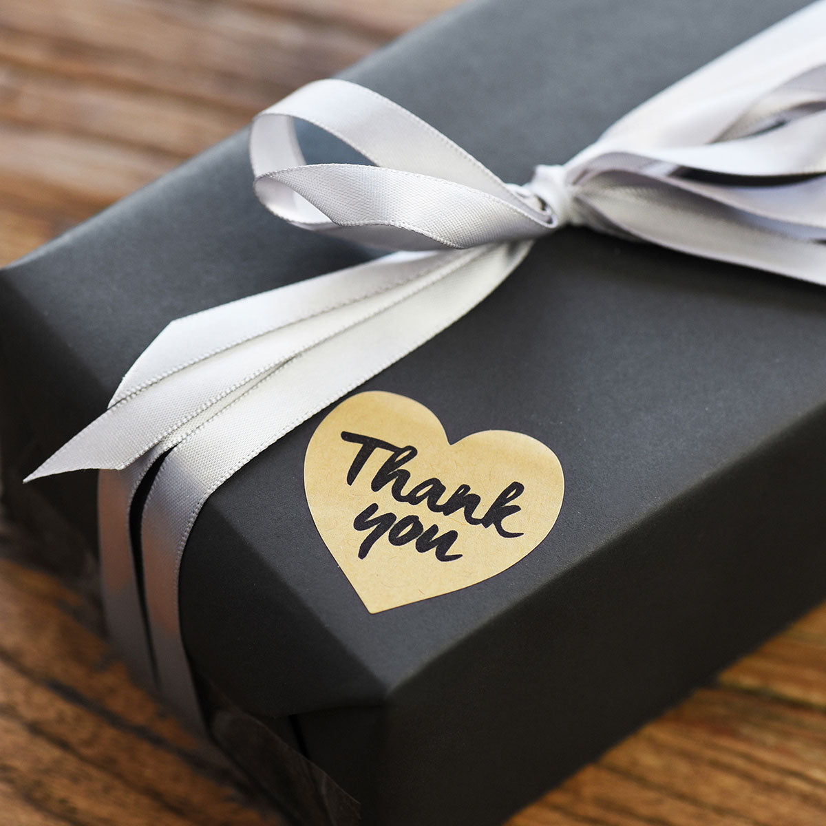 Heart Shape Kraft Paper Thank you Stickers 500 Pieces