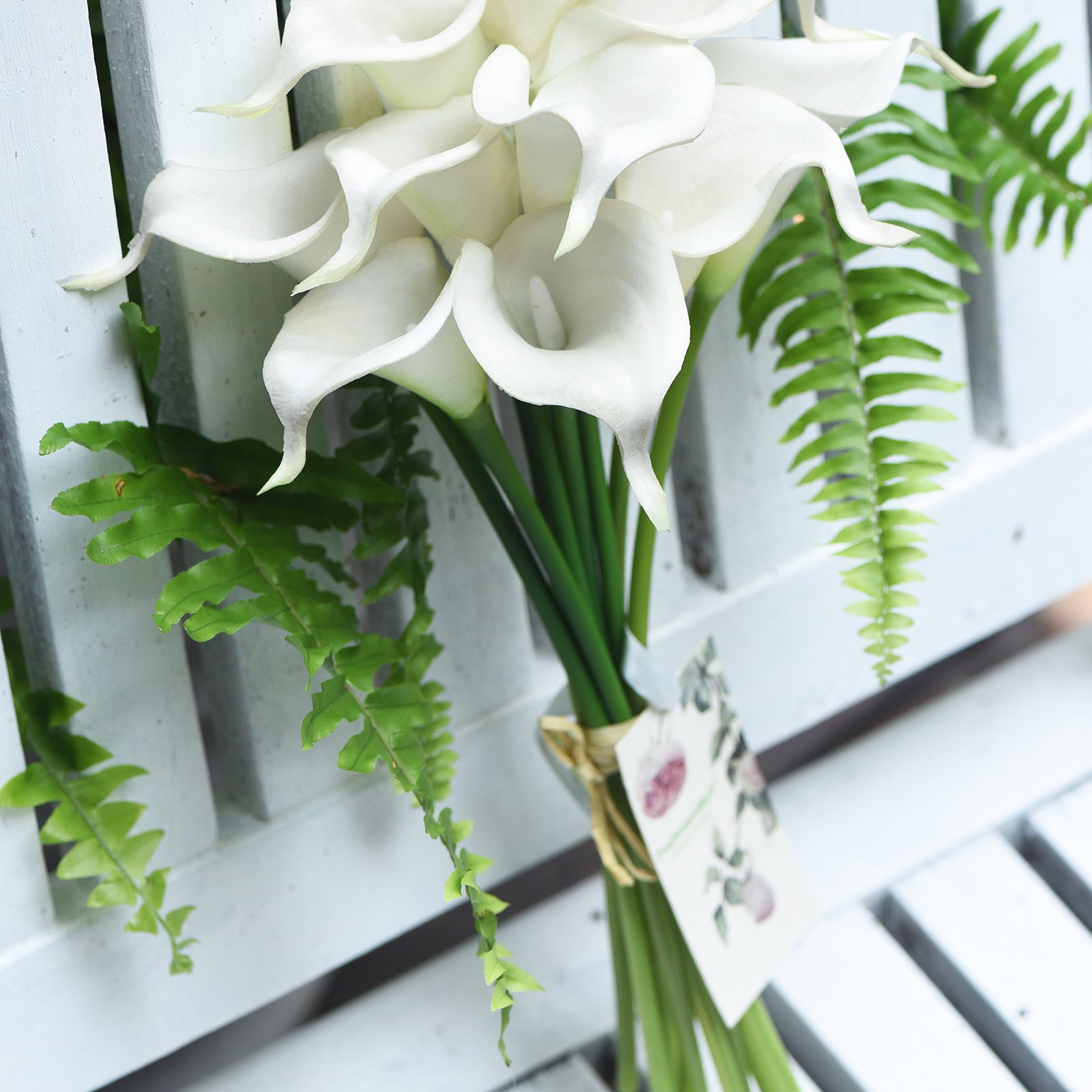 long stem white lilies White Real Touch Calla Lilies Artificial Flower Bouquet 10 Stems – FiveSeasonStuff