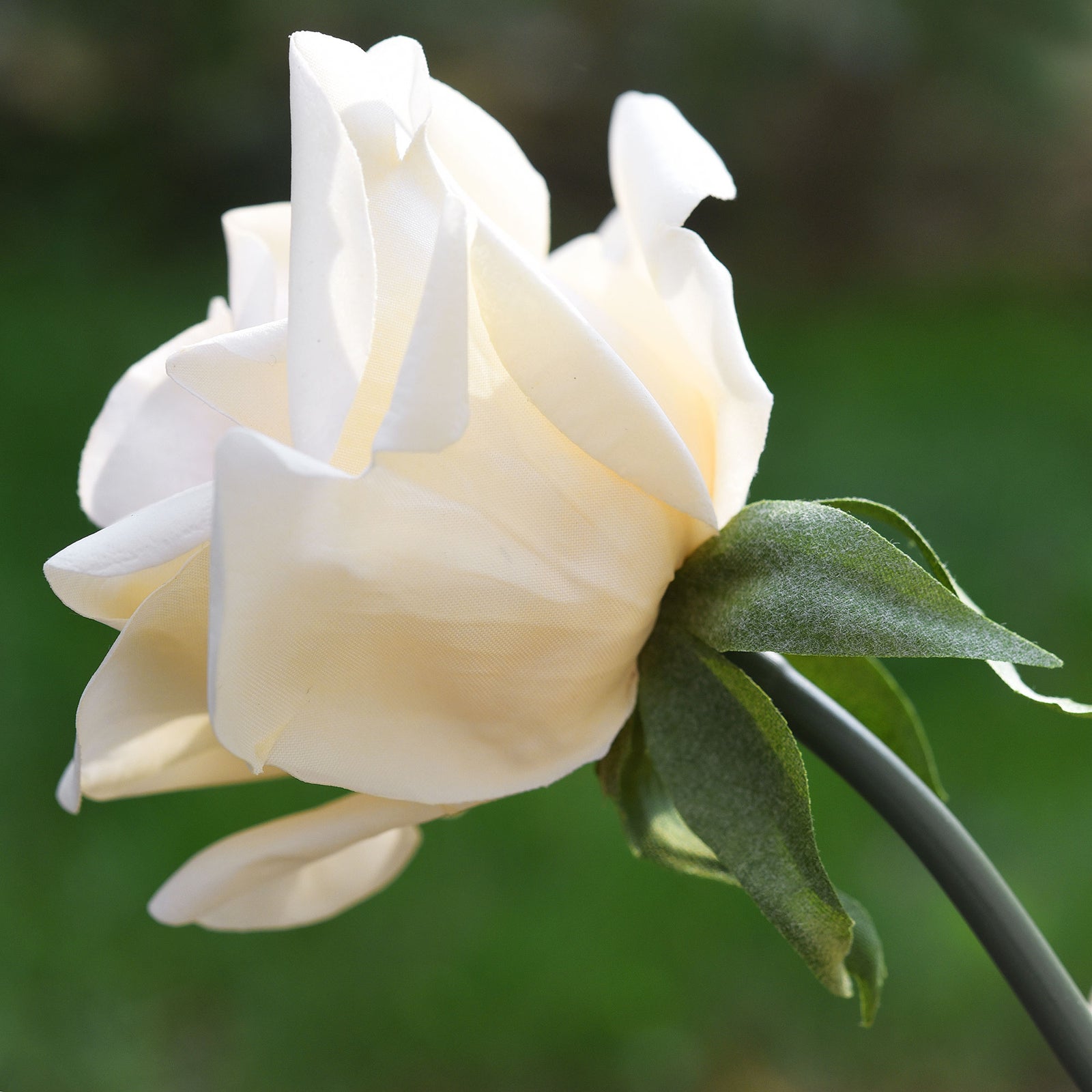 FiveSeasonStuff Soft Peach Real Touch Garden Rose Artificial Flowers Wedding, Bridal, Home Décor 5 Stems 9.8"