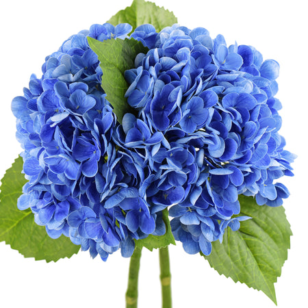 2 Real Touch Artificial Hydrangea Stems – Ocean Blue