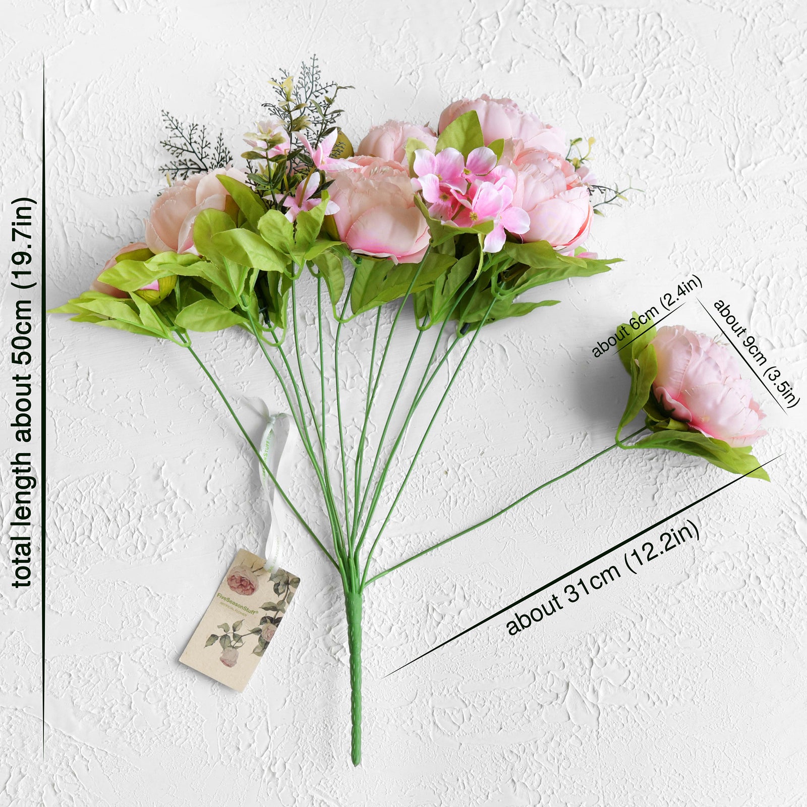 Pink Silk Peonies Artificial Flower Bouquet