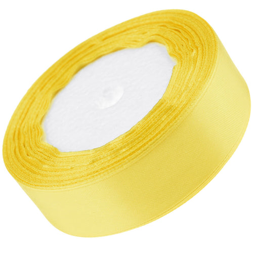 25mm Lemon Single Sided Satin Ribbon