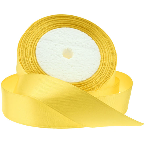 25mm Lemon Single Sided Satin Ribbon