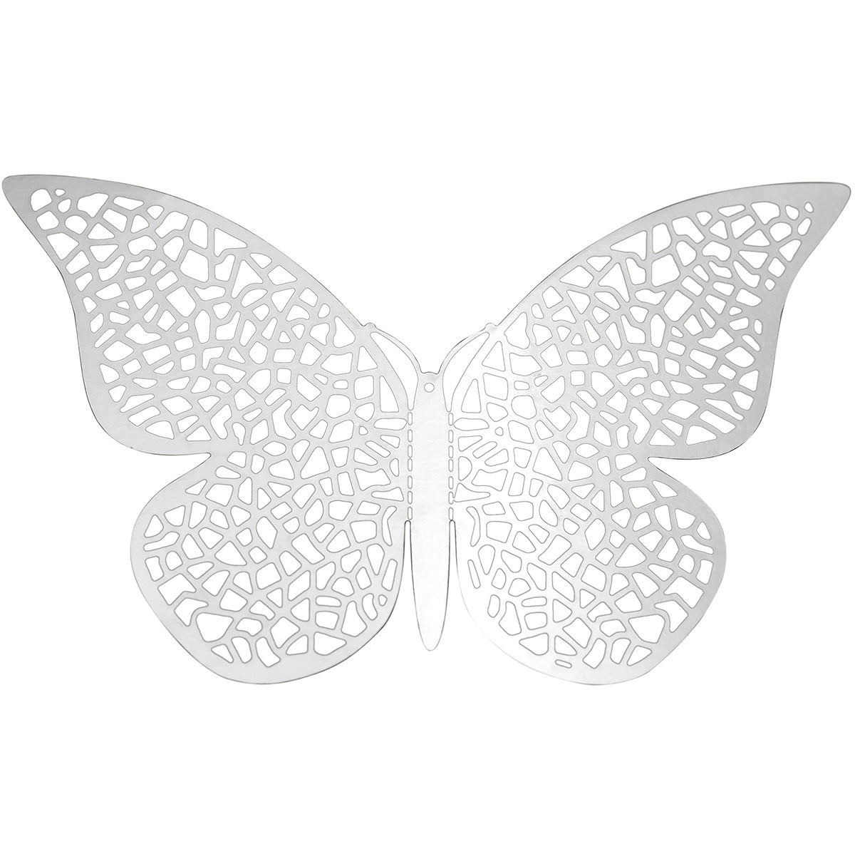 Silver Butterflies Wall Decorations Set - Nets Hollow Design