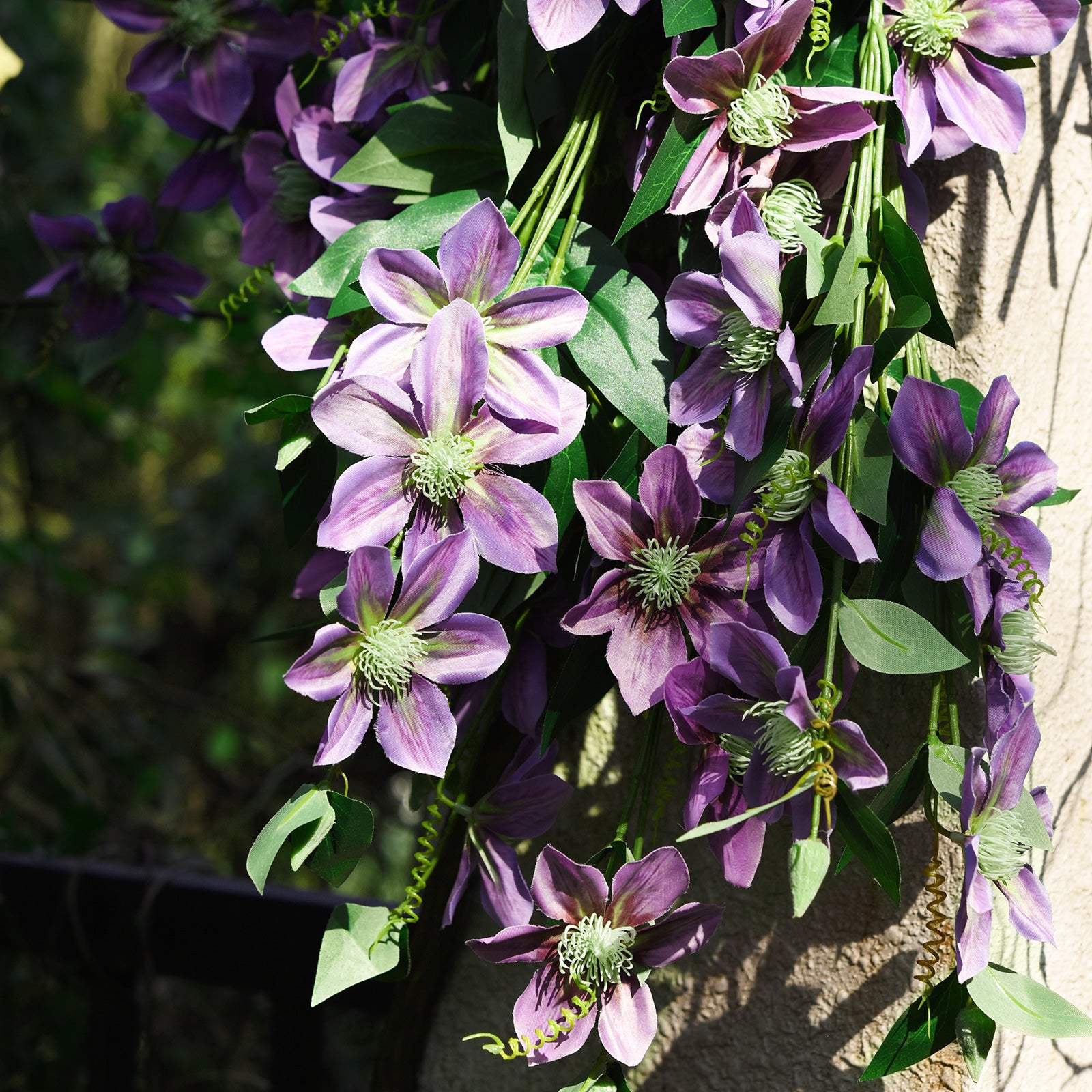 FiveSeasonStuff 6 Stems Artificial Plant Clematis Flowers Vine Kitchen Garden Party Decoration (Blue Violet)