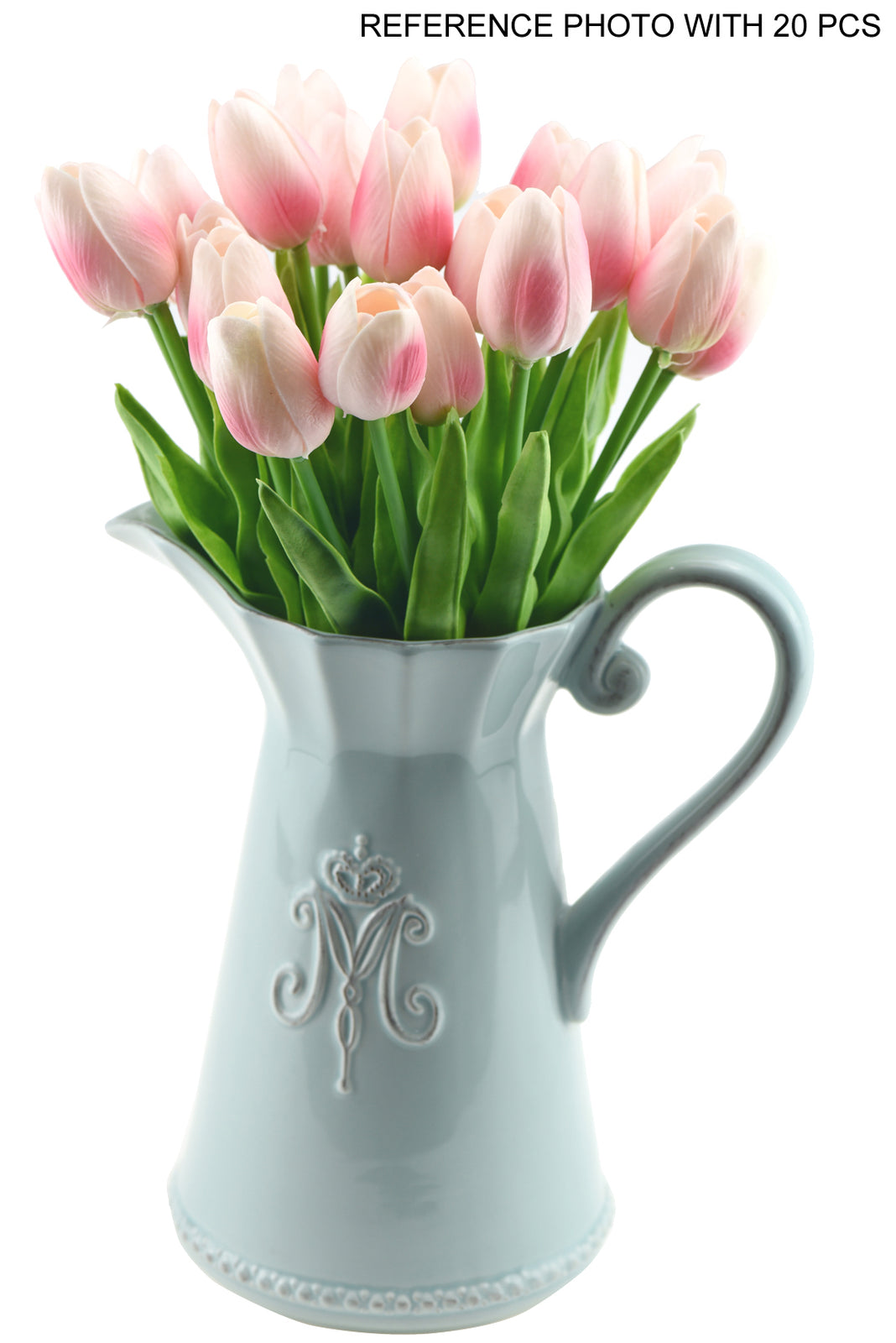 Blush Pink Real Touch Tulips Artificial Flowers Bouquet 10 Stems