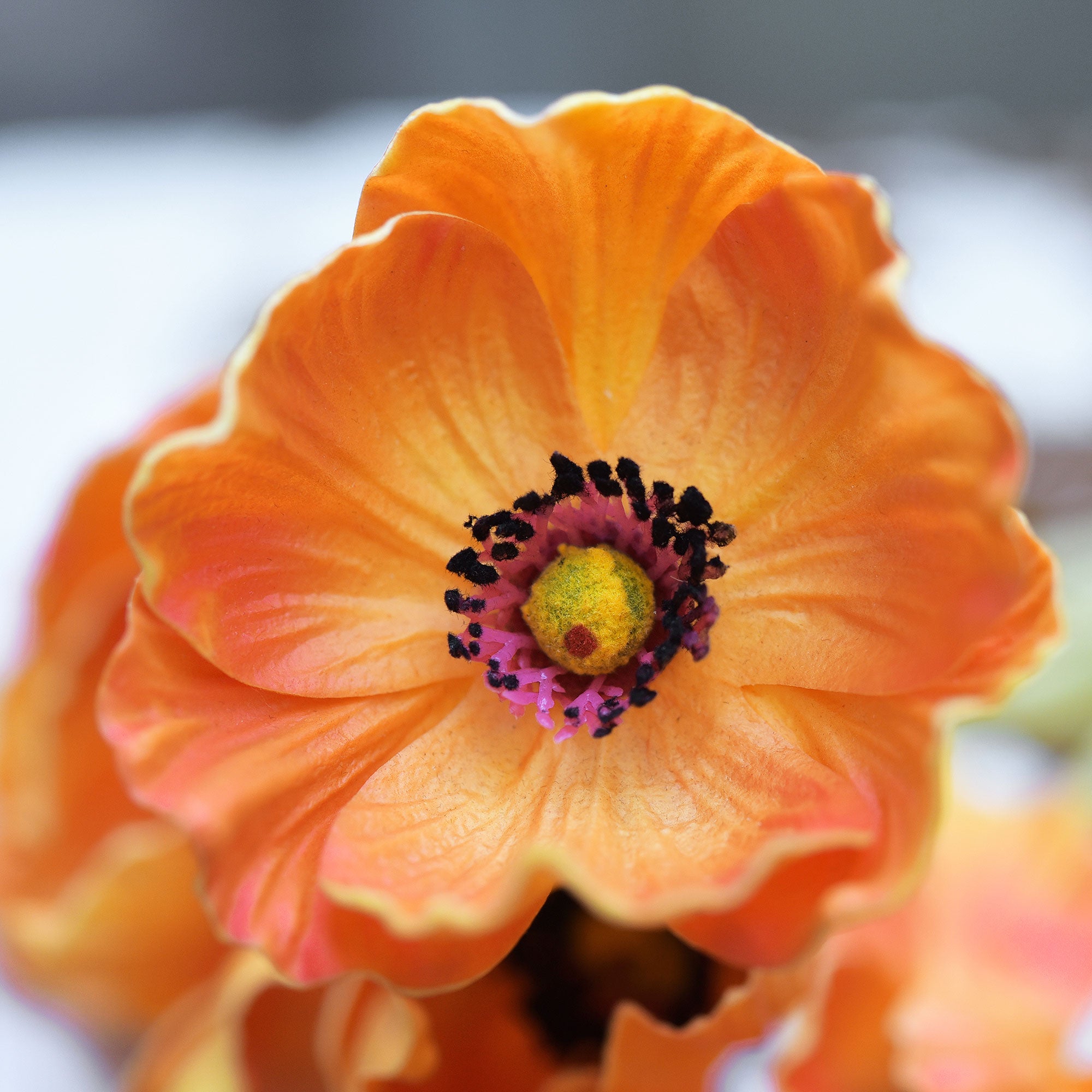 FiveSeasonStuff Orange Real Touch Artificial Poppy Flowers Remembrance
