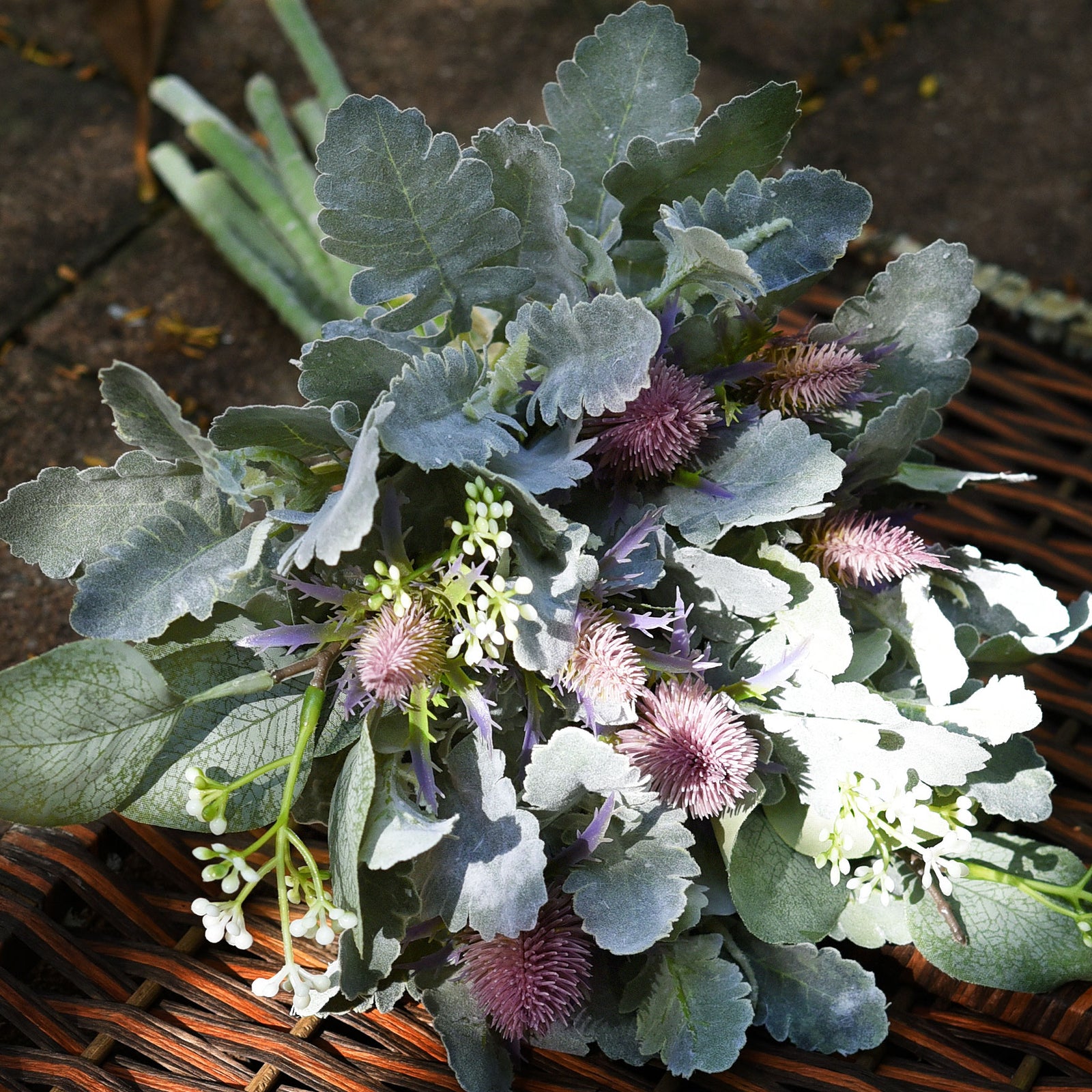 FiveSeasonStuff Dusty Miller Artificial Greenery Bush Plants for Wedding Flower Fillers DIY Bouquets and Floral Arrangements (12 Stems 14 inches Tall)