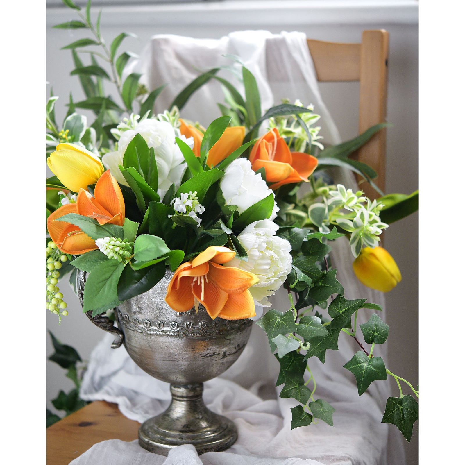 FiveSeasonStuff 4.3 ft (130cm) Cascading Ivy Greenery Artificial Garland