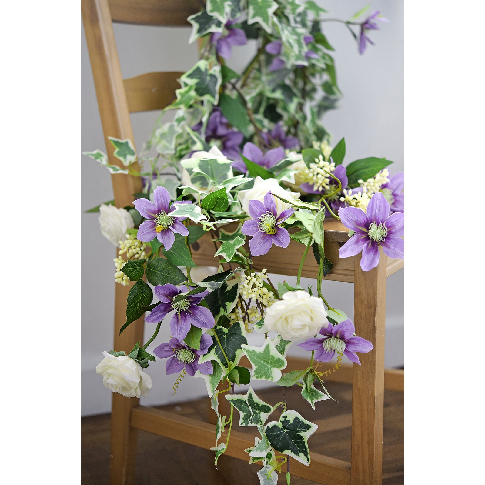 FiveSeasonStuff 4.3 ft (130cm) Cascading Variegated Ivy Artificial Garland