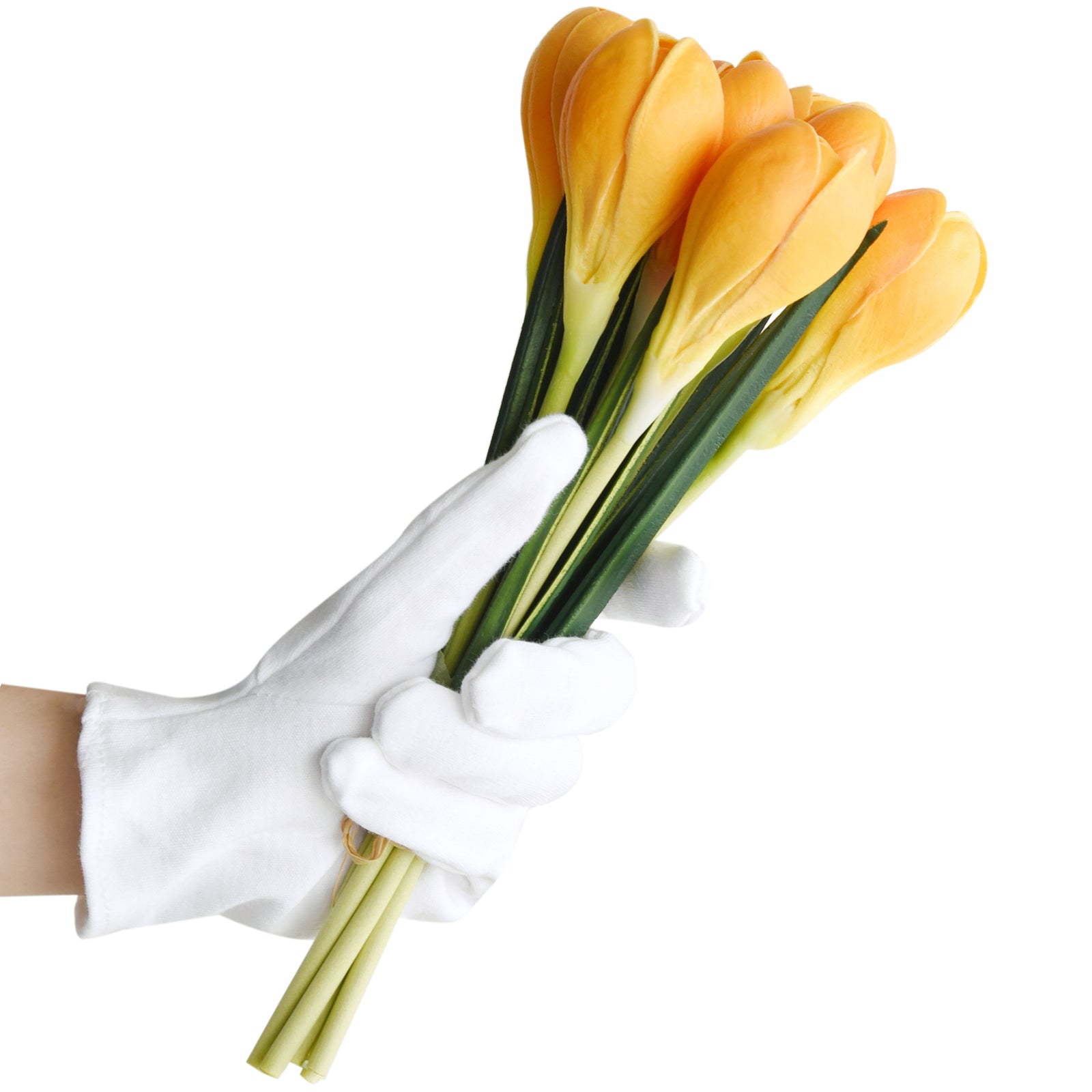 7 Stems (Orange) Realistic Artificial Saffron Crocus Flowers