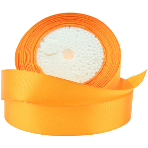 10mm Orange Single Sided Satin Ribbon