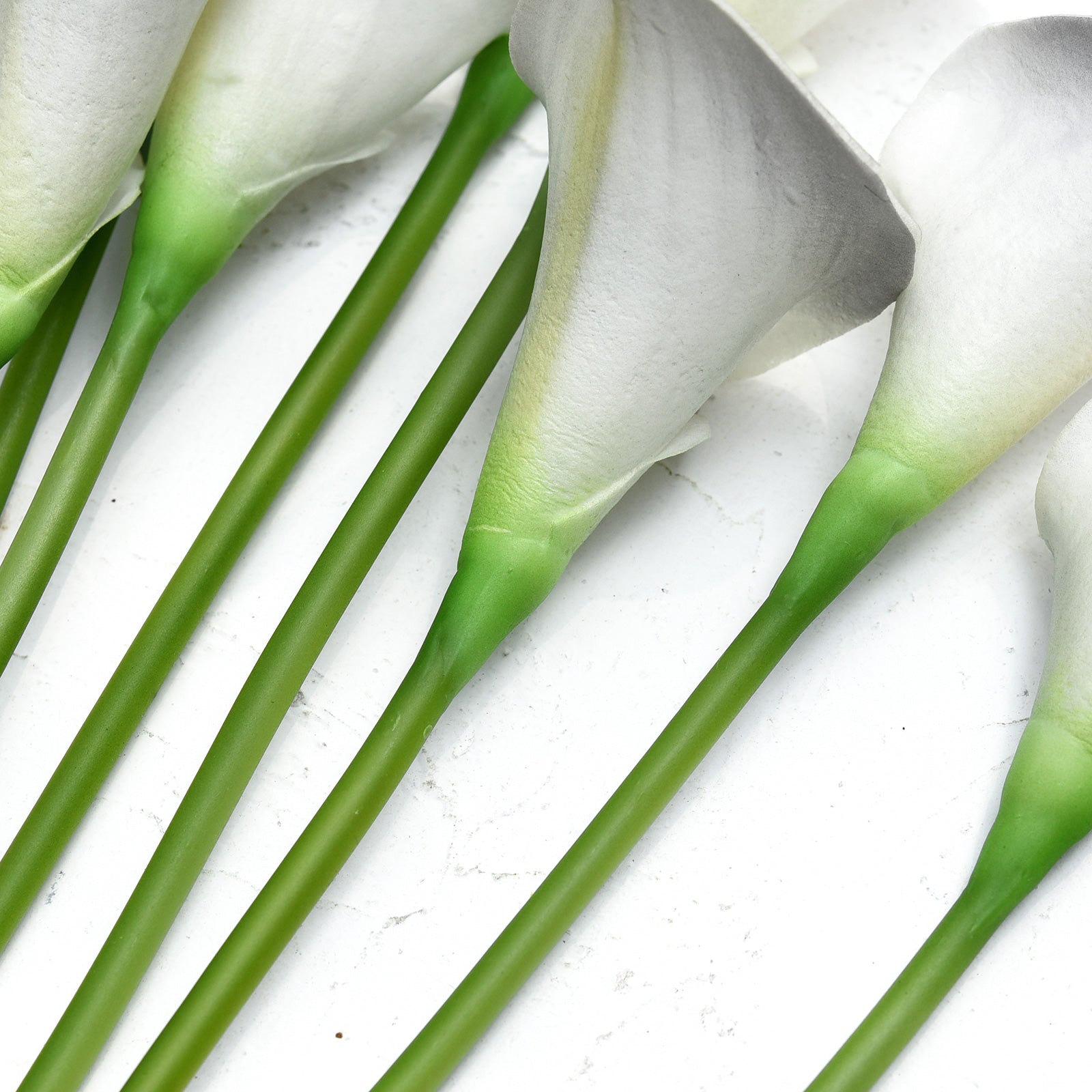 Light Grey Real Touch Calla Lilies Artificial Flower Bouquet 10 Stems