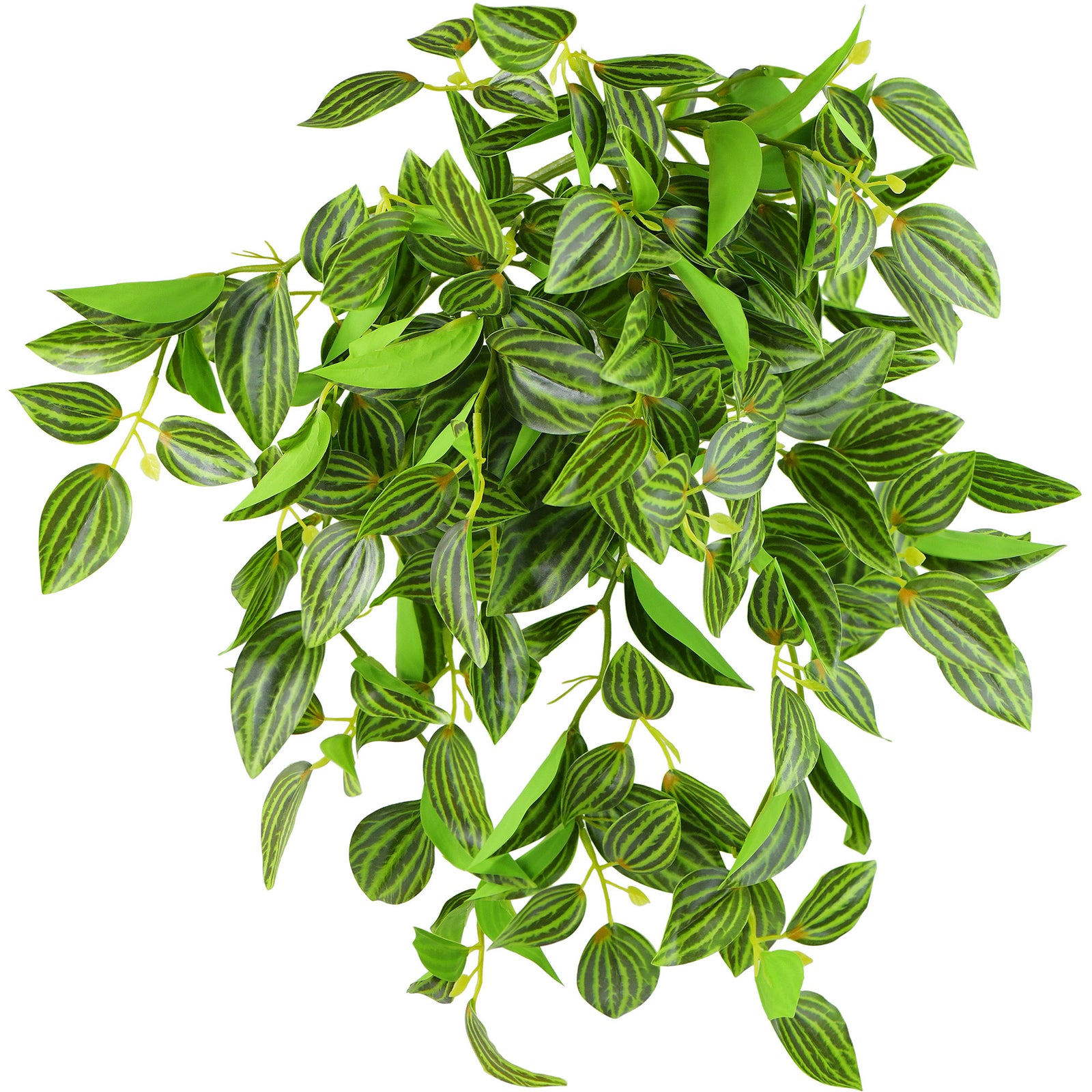 FiveSeasonStuff Real Touch Artificial Hanging Plant Watermelon Peperomia Home Decor 2 Stems