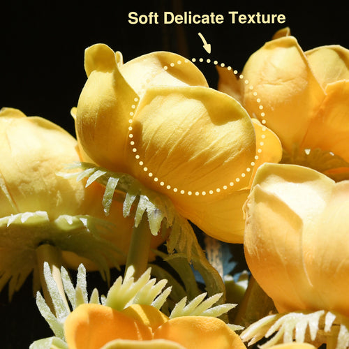 12 Long Stems of ‘Real Touch’ Artificial (Orange) Anemone Flowers, Wedding Bouquet Flower Arrangement, 45cm (17.7 inches)