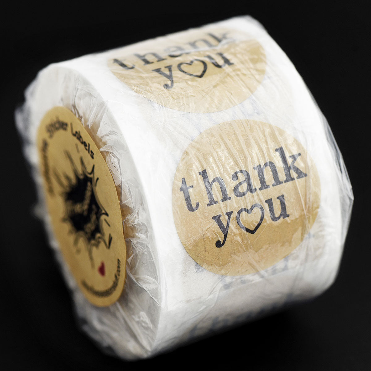 Round Shape Kraft Paper Thank You Stickers 500 Pieces