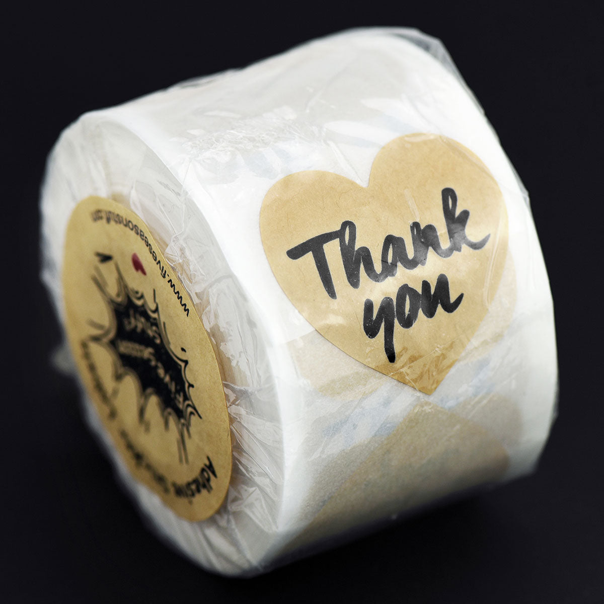 Heart Shape Kraft Paper Thank you Stickers 500 Pieces