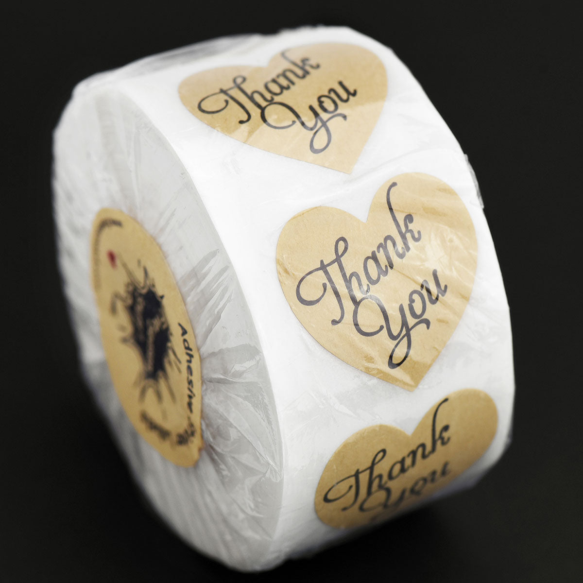 Heart Shape Kraft Paper Thank you Stickers 1000 Pieces