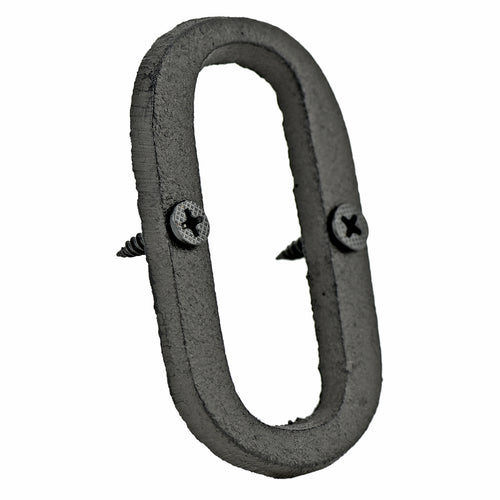 A cast iron house letter sign ‘O’ with white background 