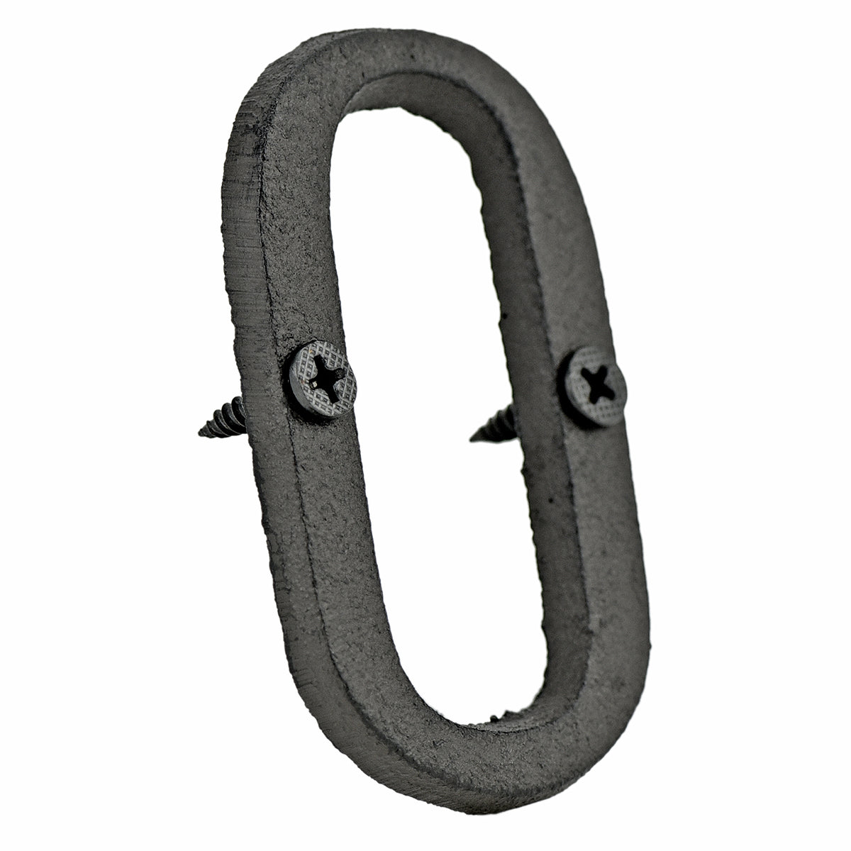 A cast iron house letter sign ‘O’ with white background 