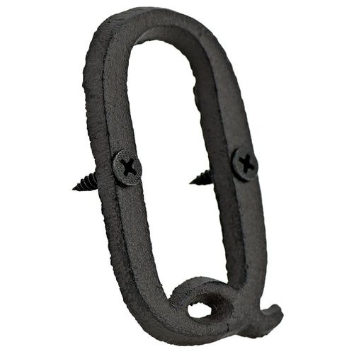 A cast iron house letter sign ‘Q’ with white background 