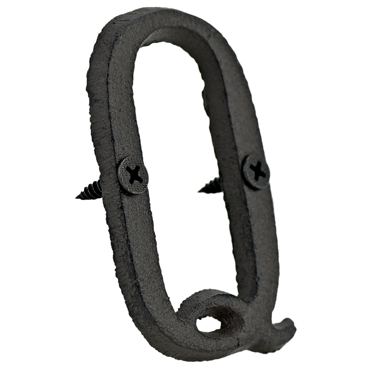 A cast iron house letter sign ‘Q’ with white background 