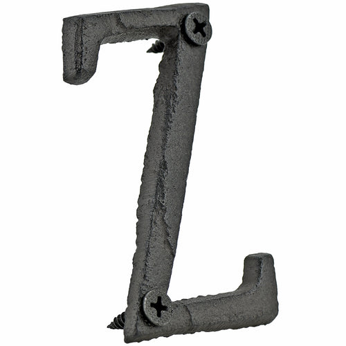 A cast iron house letter sign ‘Z’ with white background 