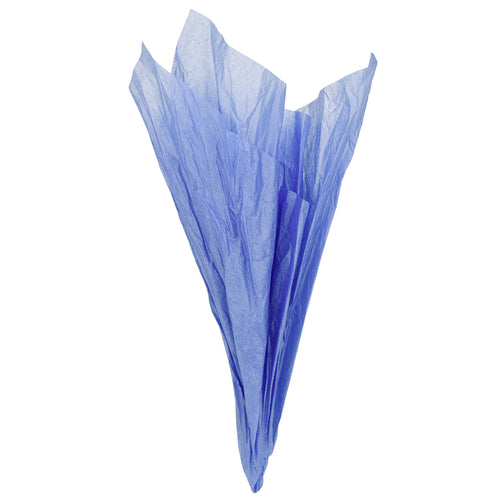 Displaying of a dark blue tissue paper in ice cream cone shape