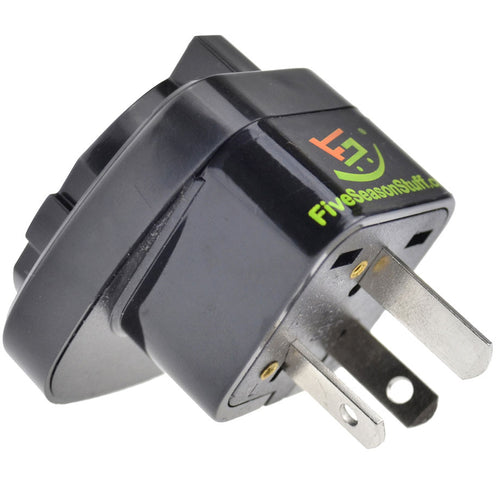 5 Travel Adapters for Traveling to Australia (Black) Type I from Schuko Countries