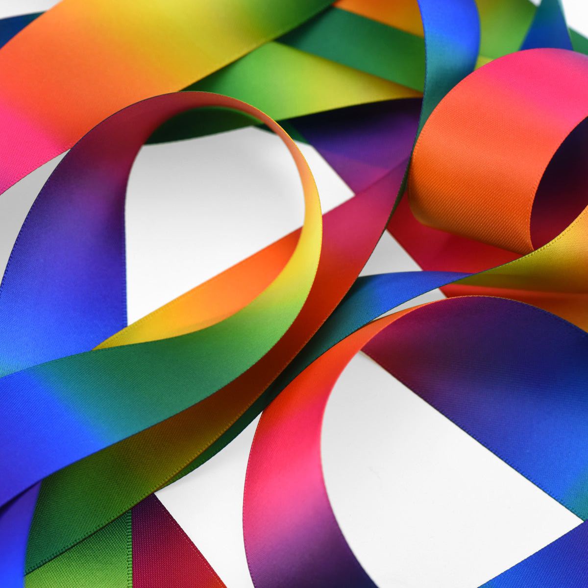 38mm [45 metres/50 Yards] Rainbow Gradient Polyester Ribbon | Party Festive Gift Wrap Scrapbooking Decoration