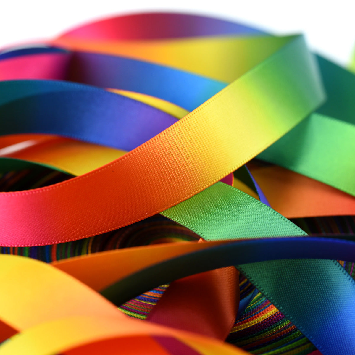 19mm [45 metres/50 Yards] Rainbow Gradient Polyester Ribbon | Party Festive Gift Wrap Scrapbooking Decoration
