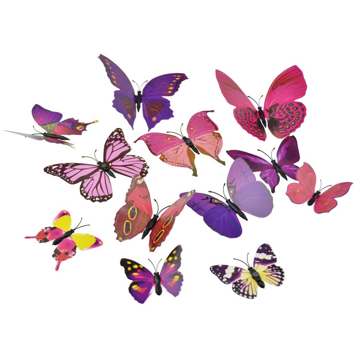 Mixed Rose Red Butterflies Decorations with Magnet  24 Pieces
