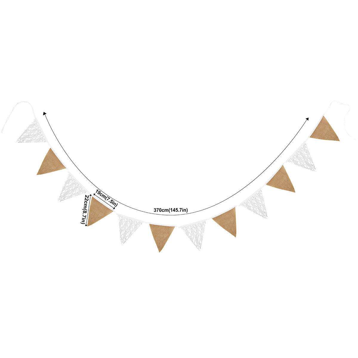 Burlap and Lace Pennant Banner