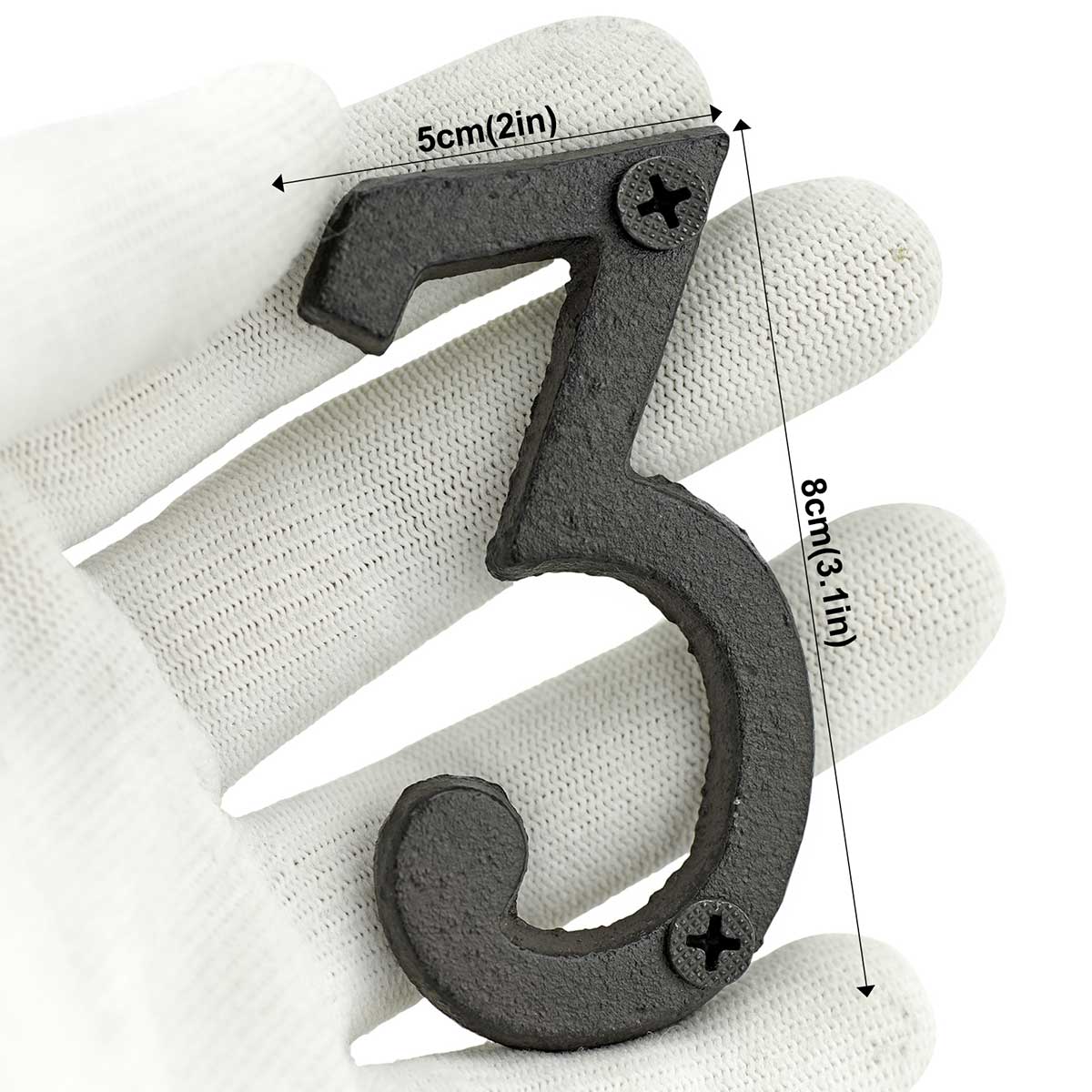 Cast Iron House Number Signs - Number 3