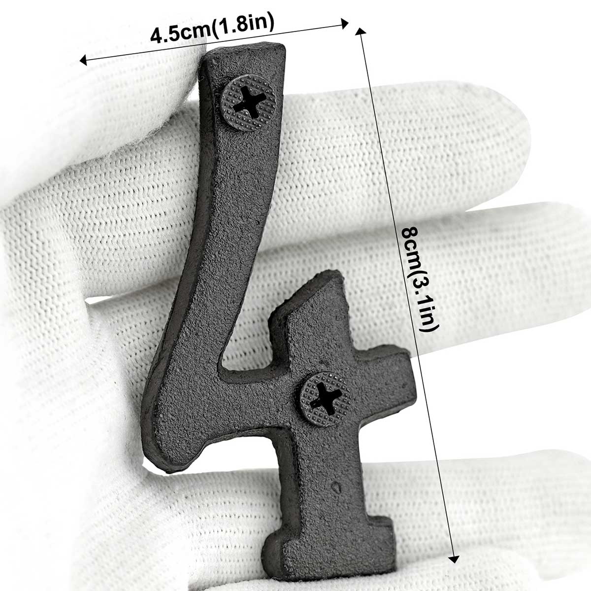 Cast Iron House Number Signs - Number 4