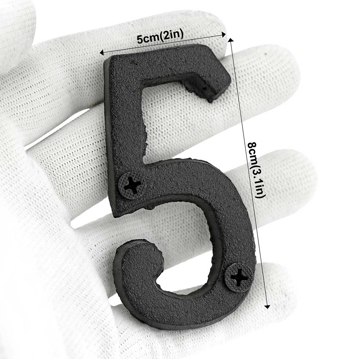 Cast Iron House Number Signs - Number 5