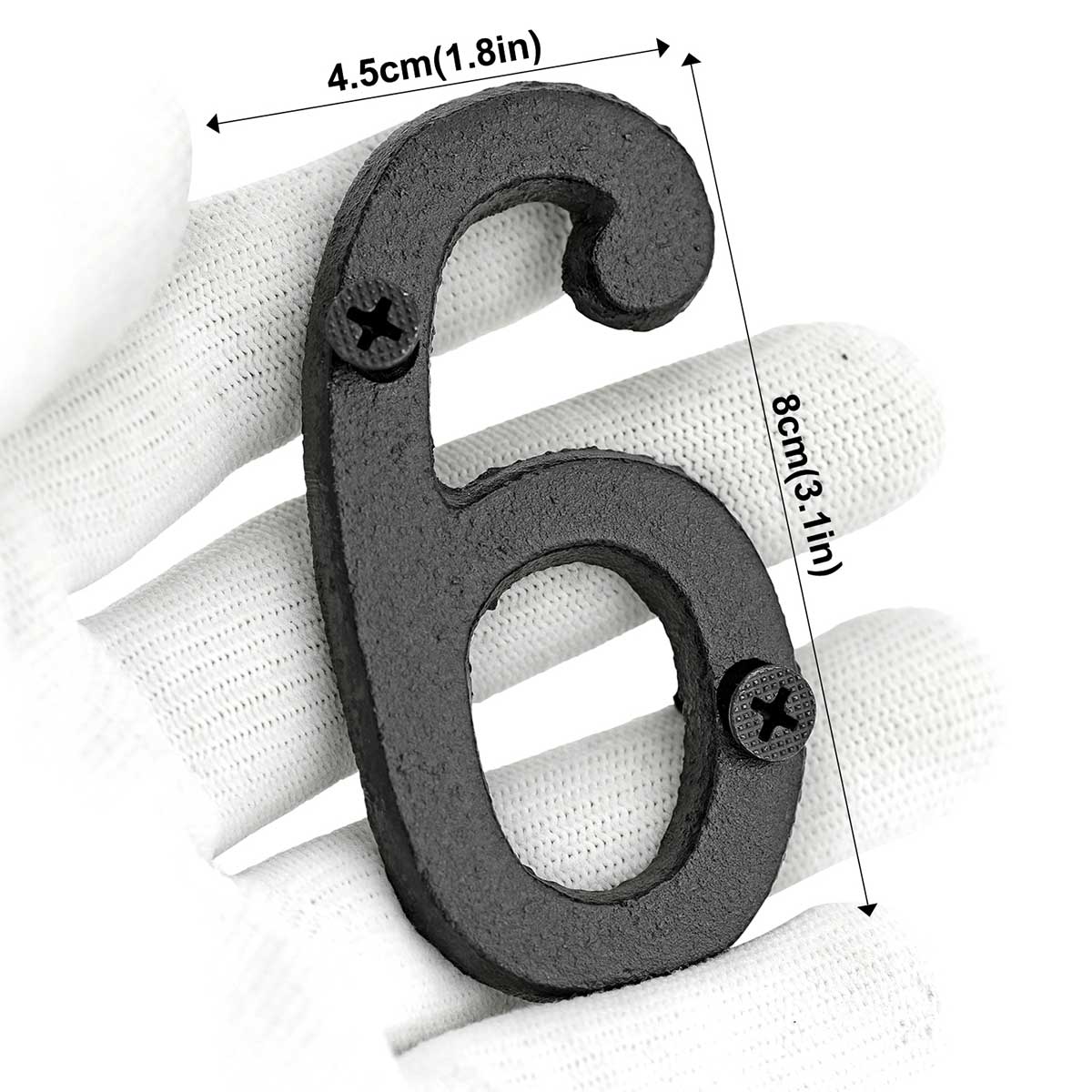 Cast Iron House Number Signs - Number 6