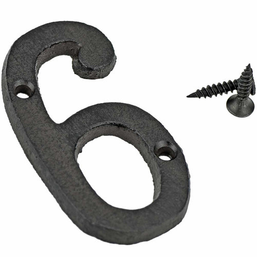 Cast Iron House Number Signs - Number 6