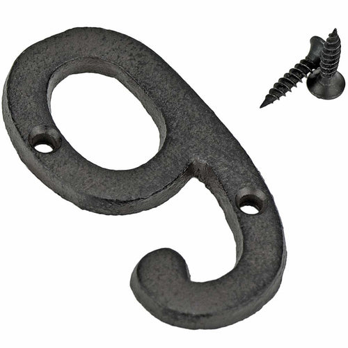 Cast Iron House Number Signs - Number 9